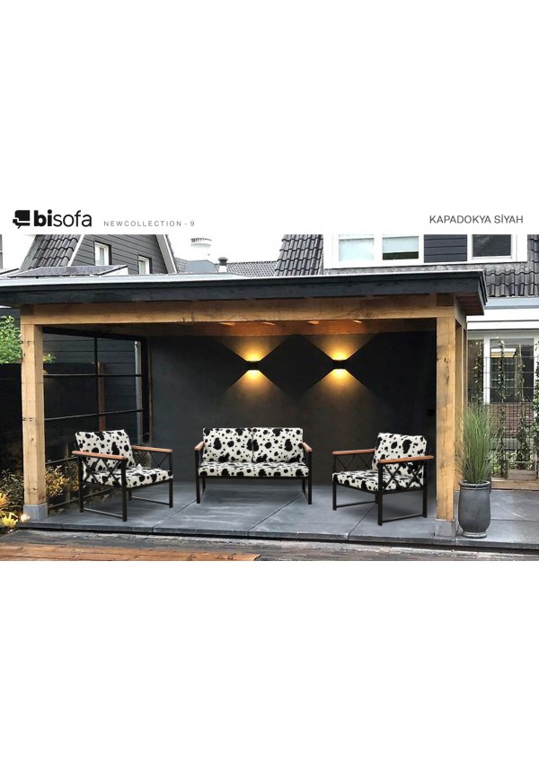 Kapadokya Metal Bahçe Siyah Koltuk Takımı