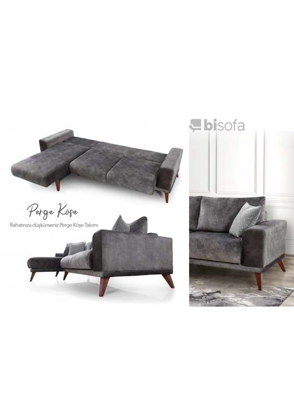 Perge Yataklı Köşe Koltuk